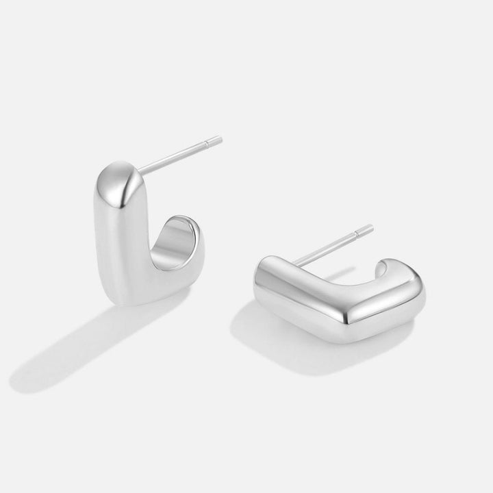 Alice Square Hoop Gold Earrings