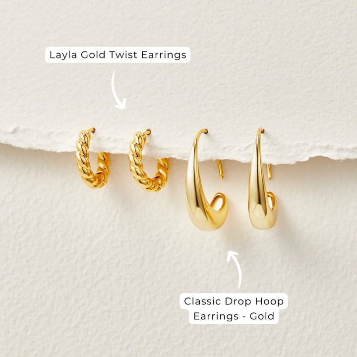 China - Drop Hoop Earrings