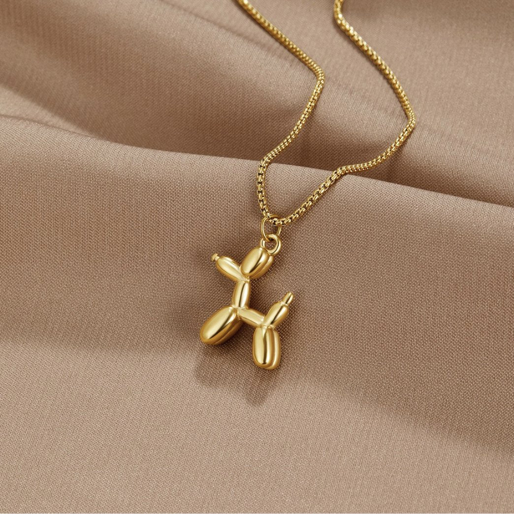 Golden Balloon Animal Necklace