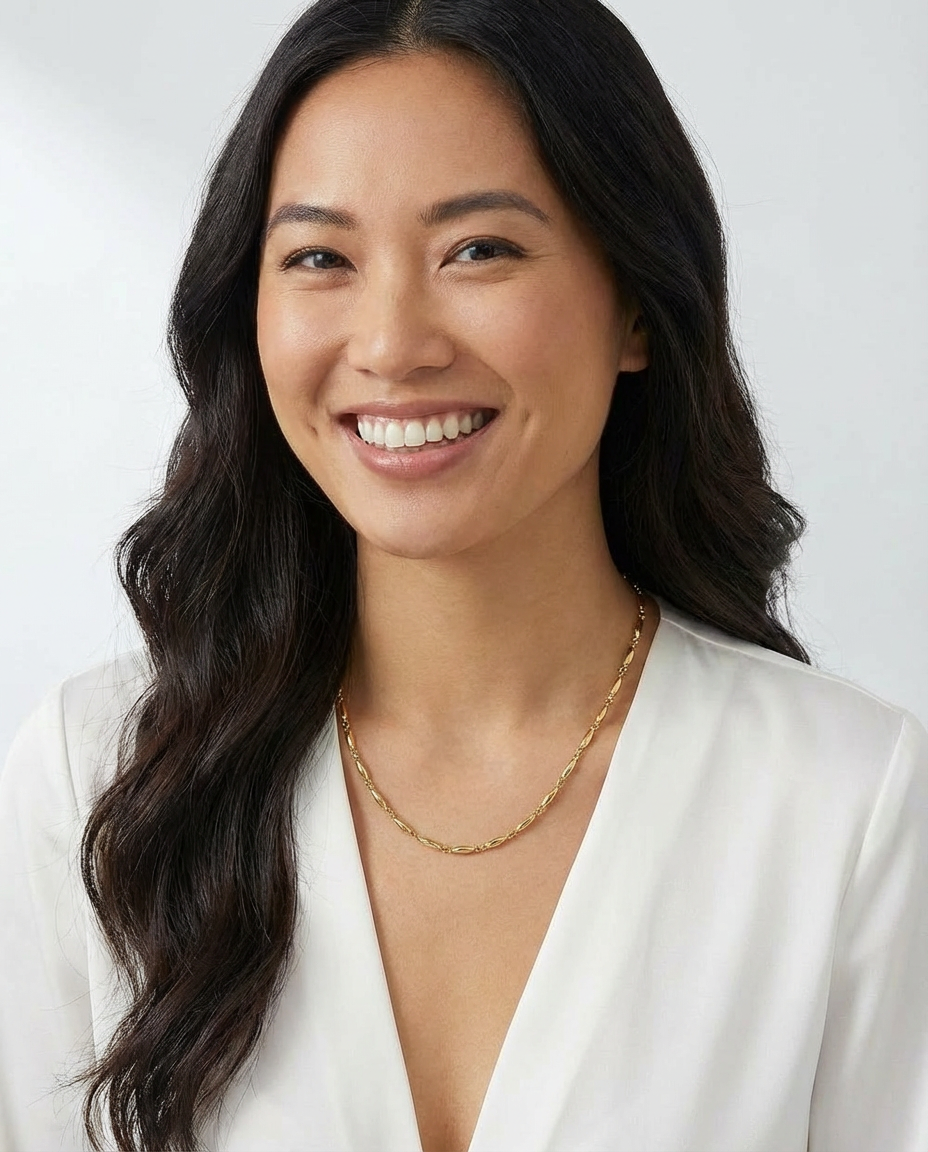 The gold oval link chain necklace photographed in natural light, showing its smooth gold shine.