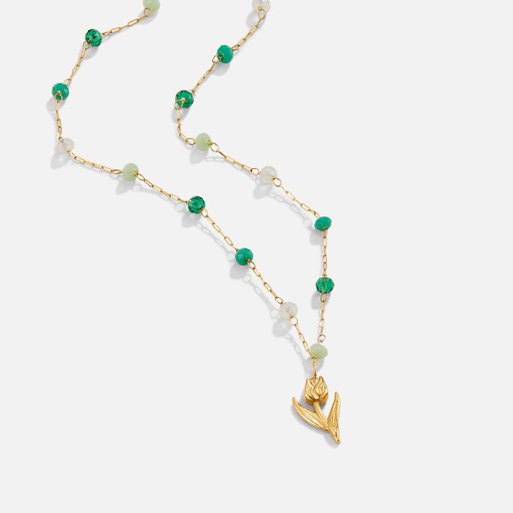 Golden Tulip Bead Necklace