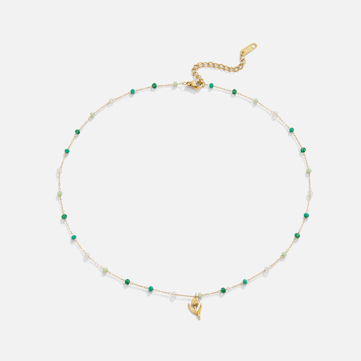 Golden Tulip Bead Necklace