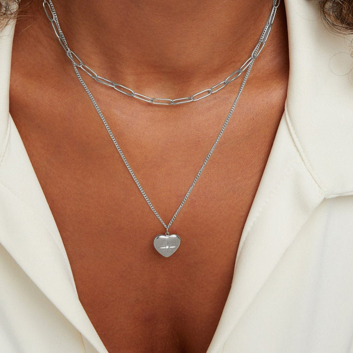 Heart & Paperclip Necklace