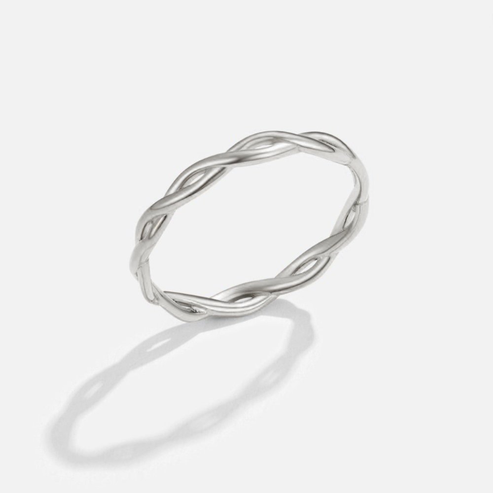 Infinity 18K Silver Twist Ring