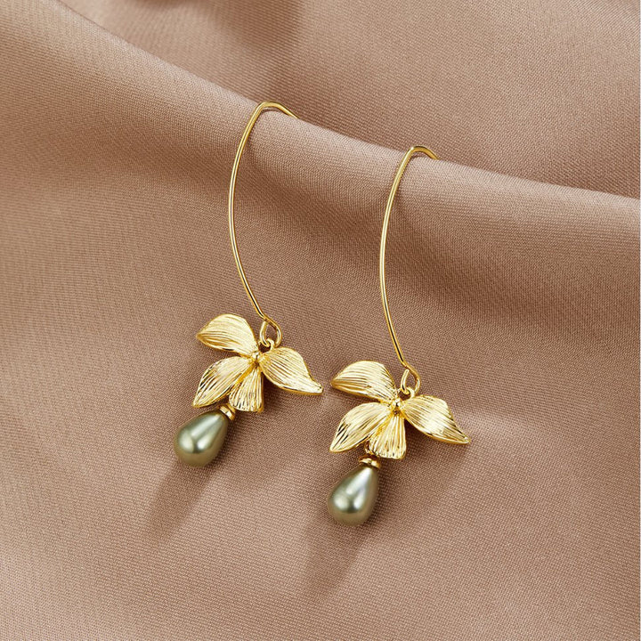 Jade Pearl & Blossom Drop Earrings
