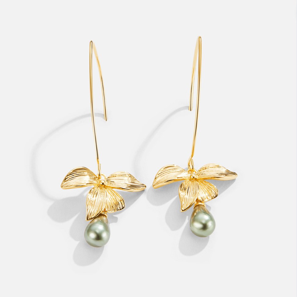 Jade Pearl & Blossom Drop Earrings