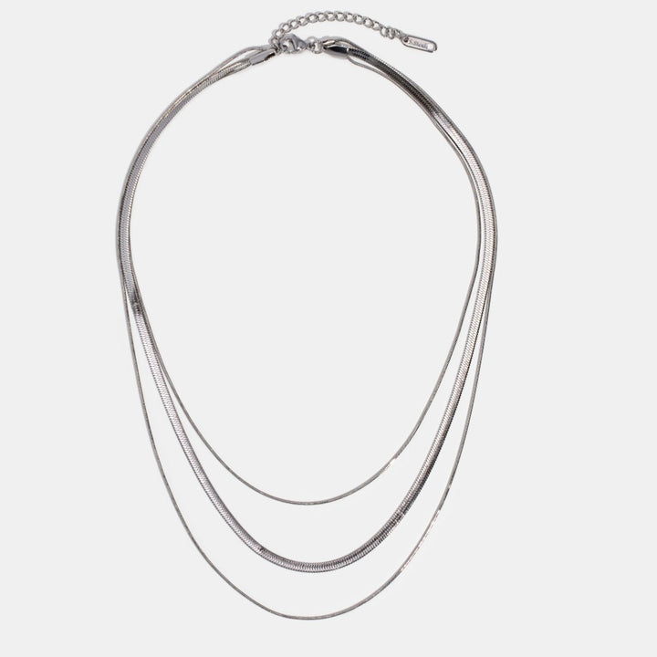 Silver Multi-Layered Chain Necklace