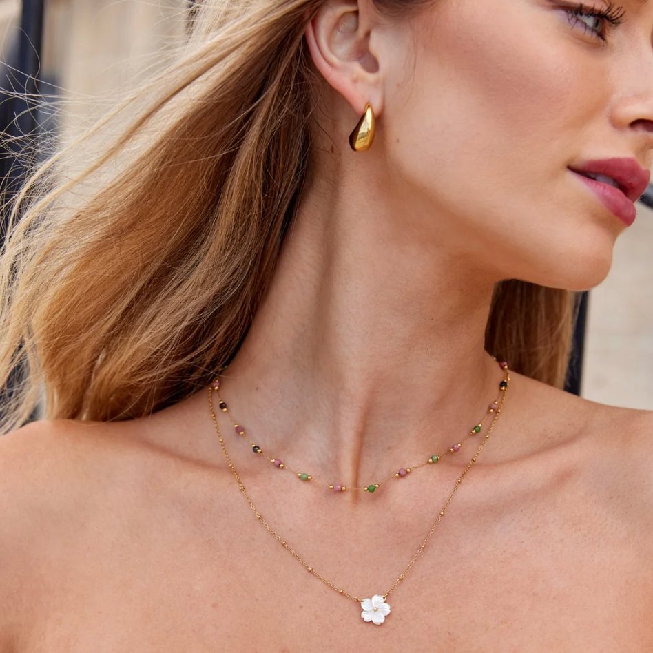 White Flower Blossom Necklace