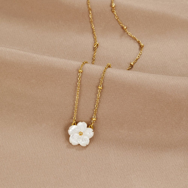 White Flower Blossom Necklace